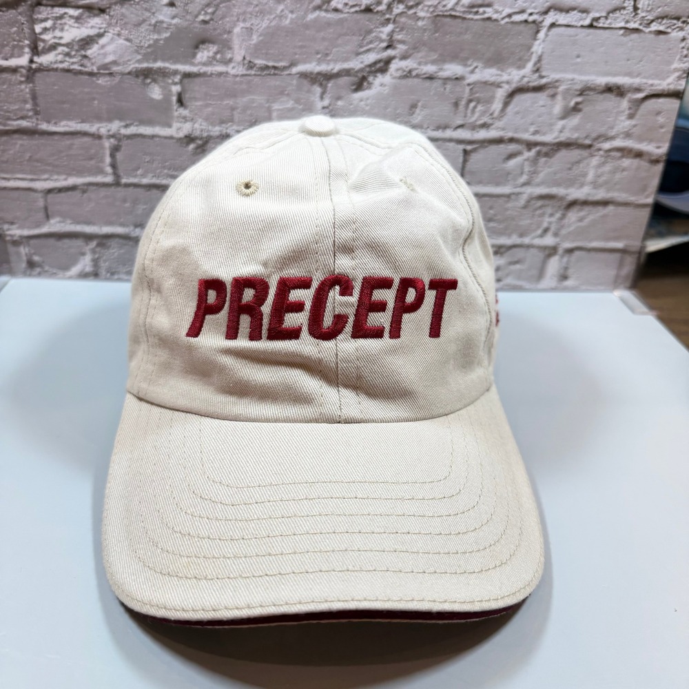 Vintage Precept MC Lady Golf Hat Cap Ladies Man Beige Adjustable Strapback Retro